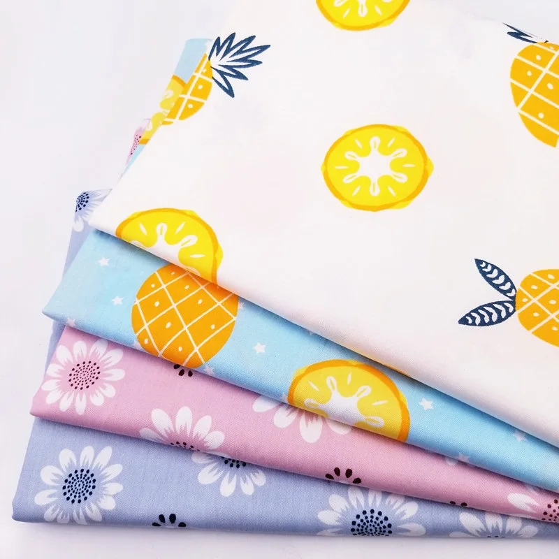 

Floral/Pineapple Printed Pure Cotton Twill Fabric Patchwork DIY Quilting Material Handmade Home Textile Cloth Width 160CM