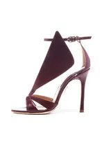 Patchwork Transparent Woman Sandals Open Toe Handmade Stiletto High Heels Ankle Buckle Strap 2015 Summer Cover Heels Brand Shoes