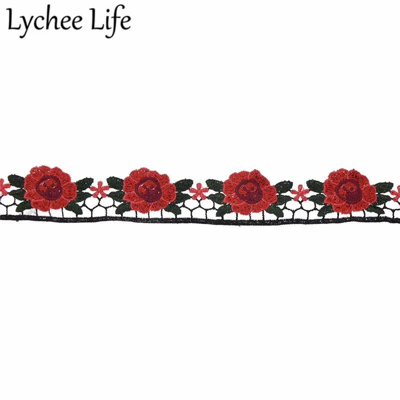 Lychee Life вышитые цветы отделка ленты красочные полиэстер кружево DIY ручной работы швейное платье одежда поставки украшения - Цвет: 2