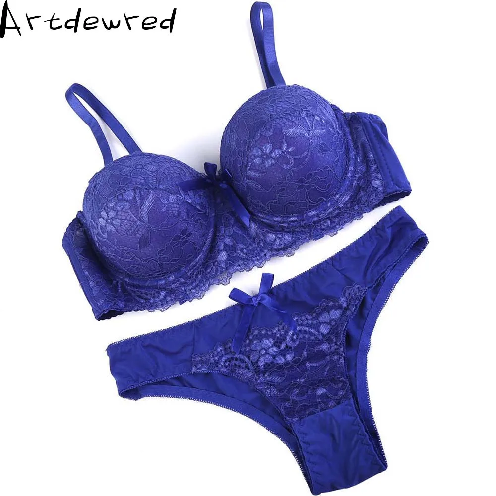 

Hot Intimates brand Dot lingerie lace sexy bra set bow underwear women Bra push up Brief Sets