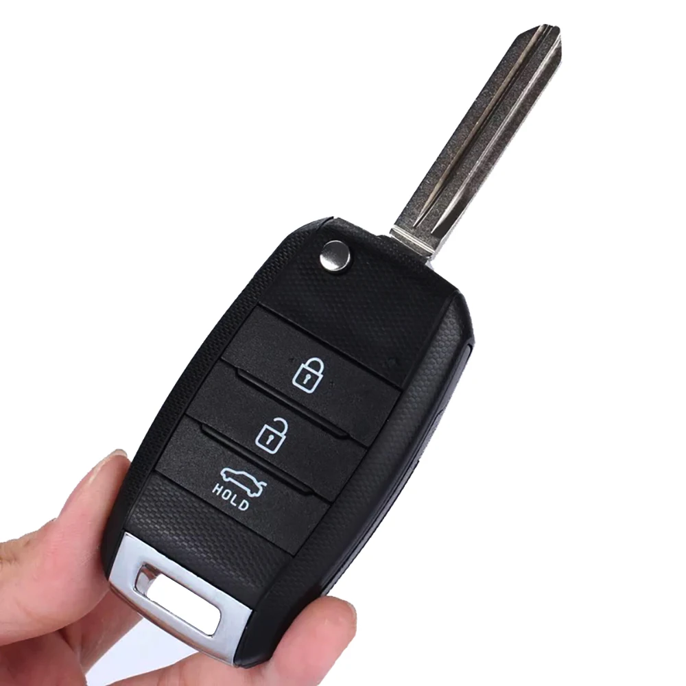 

JEAZEA Car Key Shell 3 Buttons Flip Folding Remote Fob Case With Hold Button For KIA Cerato Forte Sorento Optima 2013 2014 2015