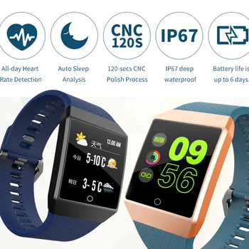 

Smart Bracelet Blood Pressure Heart Rate Health Tracker Pedometer Sports GPS Smartband Men Women IP67 Waterproof Smart Wristband