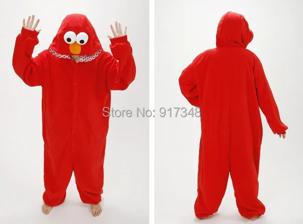 Cosplay Costumes ELMO and COOKIE MONSTER Kigurumi Adult Onesies Men Women Cartoon Anime Cosplay Costume for Halloween Carnival Christmas Party