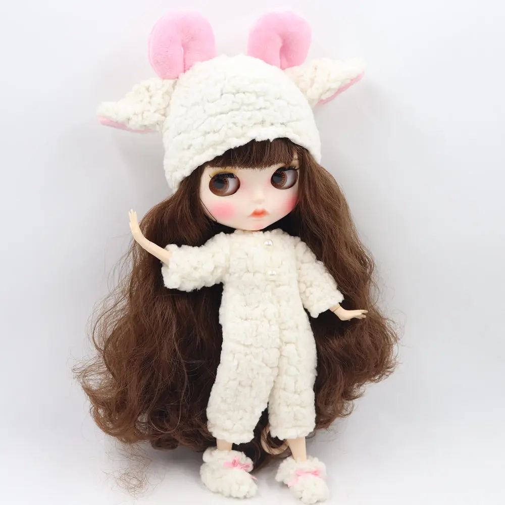 ICY Blyth Кукла Плюшевая овечья одежда с шляпой и обувью Swet и милые наряды для 1/6 размера