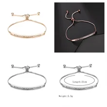 Регулируемая Женская полоса Хрустальная цепочка браслет ювелирные изделия пара влюбленных Человек Дети как корейские браслеты золотистый Серебристый с розой золото