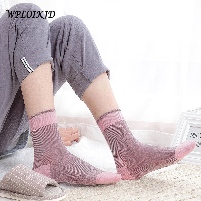 [WPLOIKJD] Harajuku одноцветные хлопковые носки для женщин Popsocket лодыжки забавные носки для девочек короткие ветер повседневное Cau Нескользящие