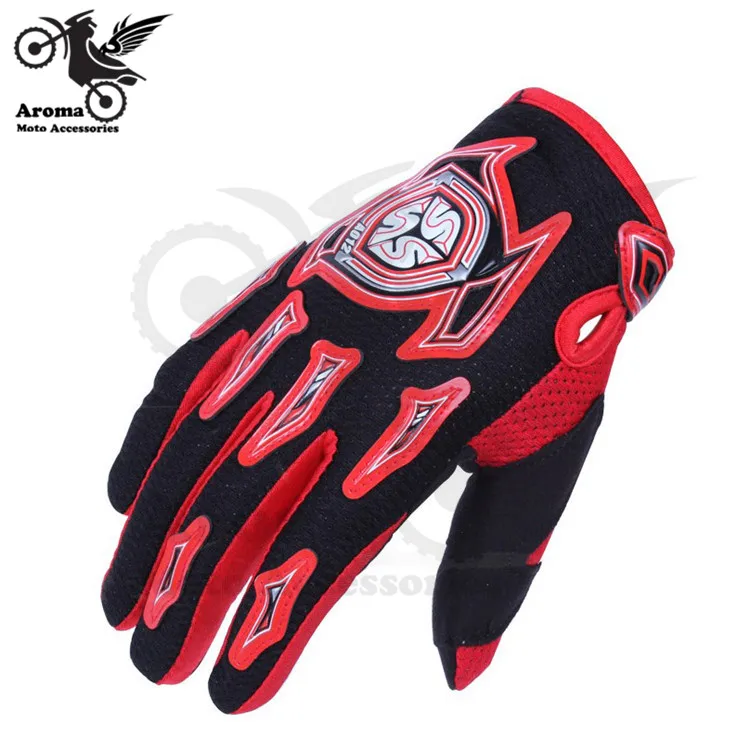 pro red motorcycle glove full finger motorbike Gloves riding Protective