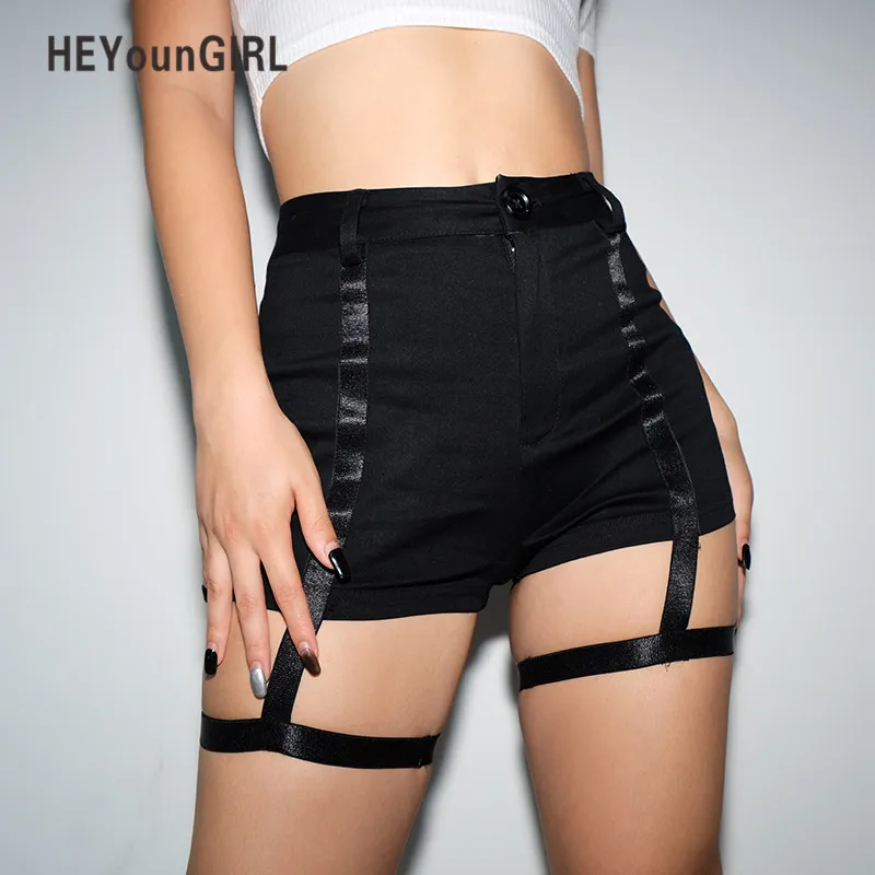 HEYounGIRL повязка с высокой талией сексуальные шорты черные облегающие танцевальные Клубные шорты пояс на бедра Эластичный корейский стиль Горячая Распродажа шорт