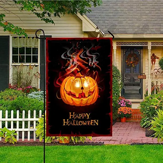Garden Flag Double Sided Polyester Happy Halloween Decor Yard Flag 12
