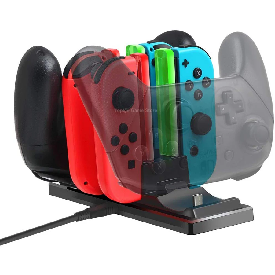 Дорожный переключатель дока 4 Joy-con подставка для зарядного устройства + 2 Pro контроллер зарядная станция для Nintendo doswitch игровые аксессуары