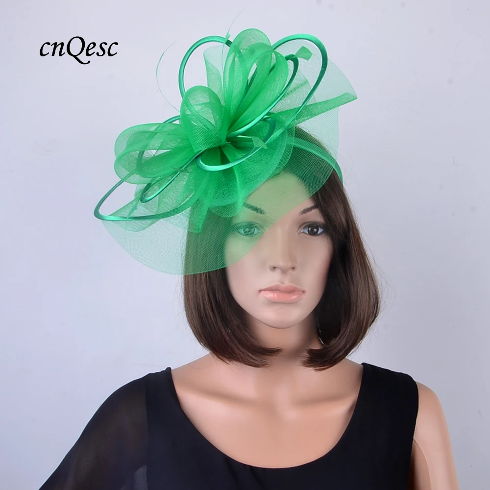 green wedding hats and fascinators