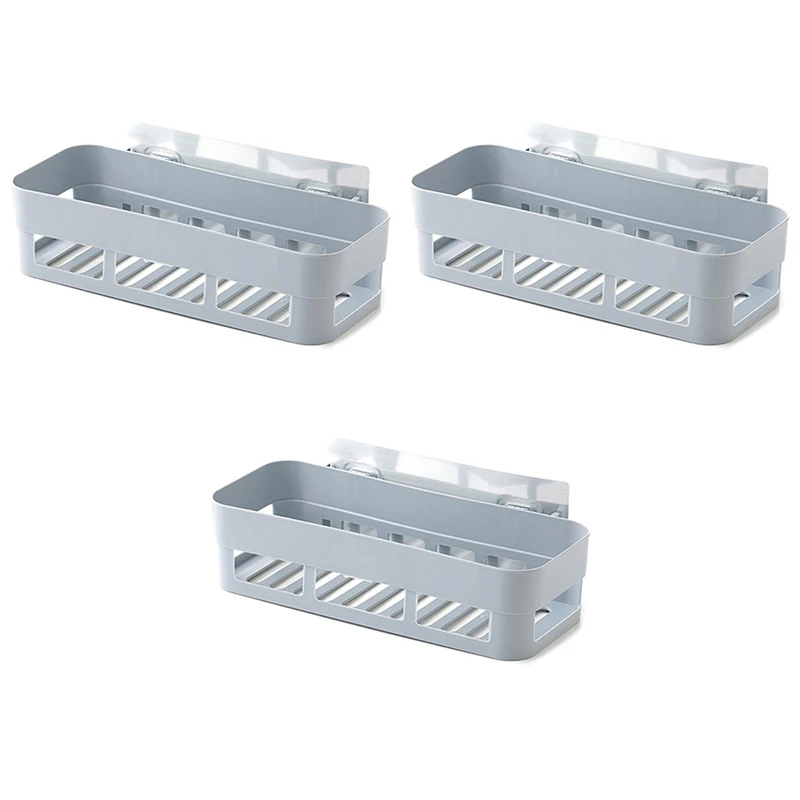 

3Pc Storage Rack for Bathroom Kitchen Organizer with Magic Stick Cupboard Hanging Storage Holder Basket Suspended Shelf Hanger