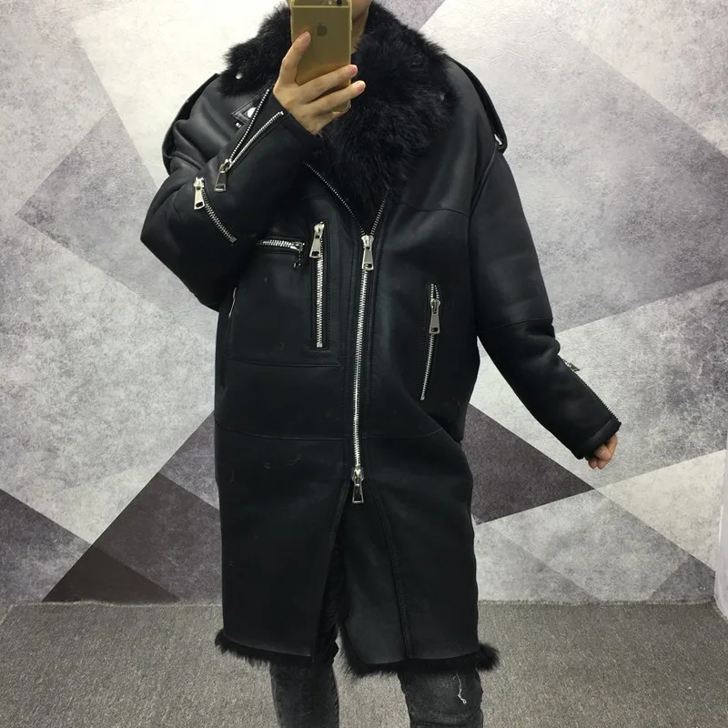 genuine leather coats women with real fur liner luxury sheepskin