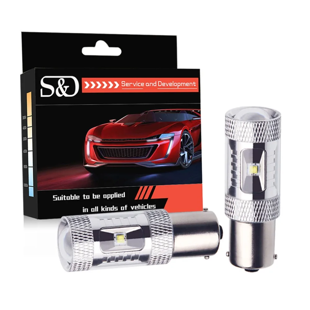 

S&D 1156 BA15S LED Bulbs with Cree Led Chip S25 P21W R5W Led Lamp for Fog Tail Turn Light parking Reserve Lights 12V Auto Lamp