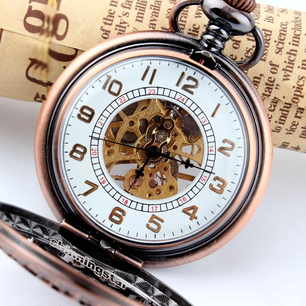 Новая изысканность брелок для ключей с часами античный загар полые кулон часы ожерелье мужские женские механические часы Ретро подарочные карманные часы