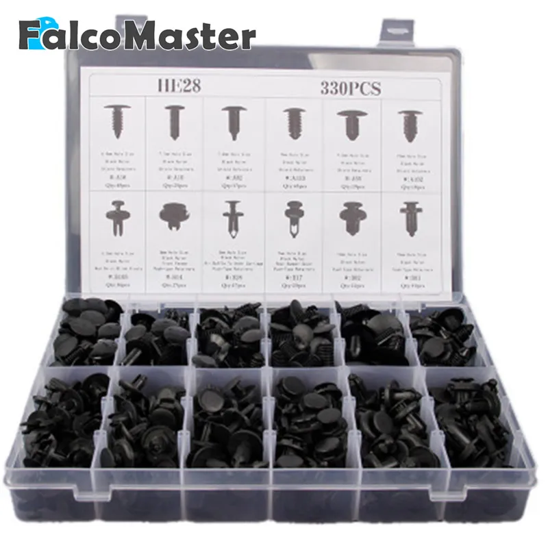

330PCS boxed hybrid buckle for door panel lined bumper clip rubber buckle car universal plastic clip Auto Bumper Rivet Retainer