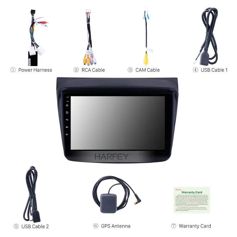 Clearance Harfey 9" HD Touchscreen Android 8.1 car GPS Radio for MITSUBISHI PAJERO Sport/L200/2006+ Triton/2008+ PAJERO 2010 Bluetooth SWC 3