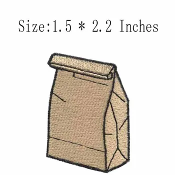 

Paper sack embroidery patch 1.5"wide /Simple patch/funny DIY/hot press