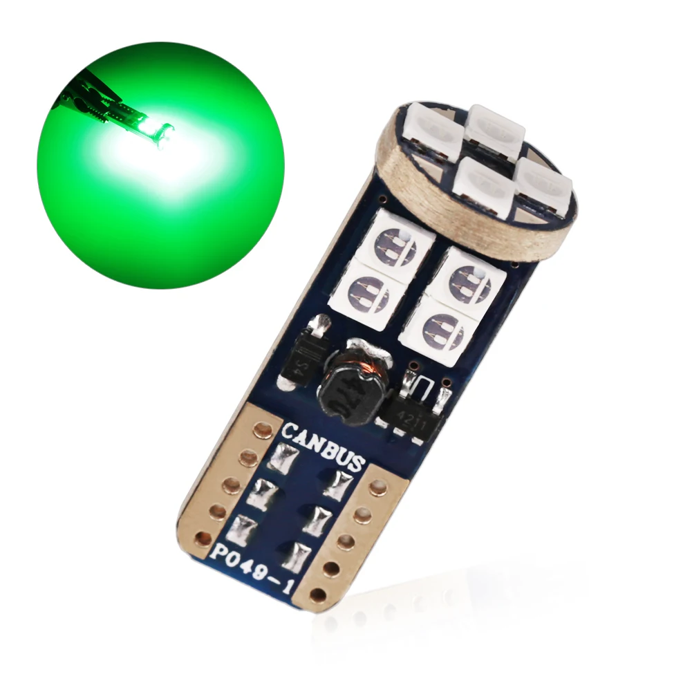 10 шт. T10 W5W 3030SMD 12В Светодиодная лампа сигнальные огни Canbus Error Free Led Габаритные огни ЧТЕНИЯ ИНТЕРЬЕР Розничная посылка - Испускаемый цвет: 10PCS green