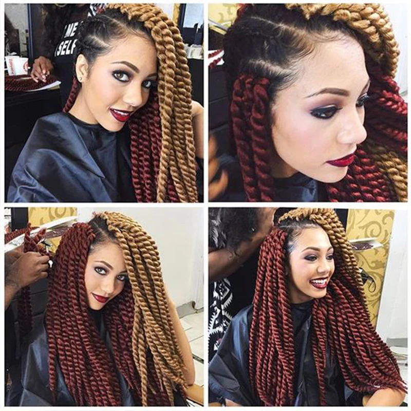 Top Havana Mambo Twist Blue Braiding Hair Synthetic Curly Weave
