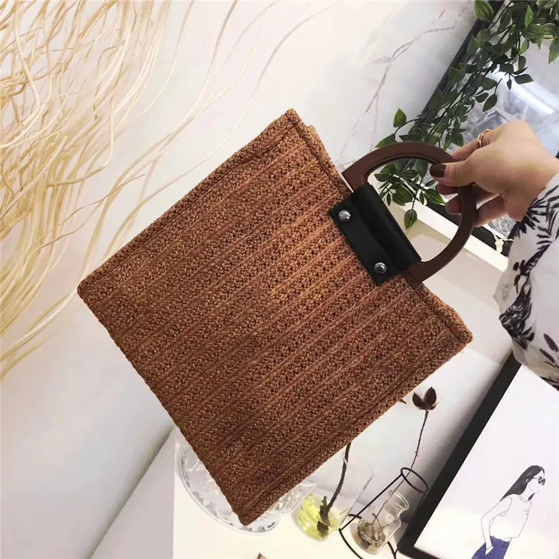 

2018 summer new style straw bag casual beach bag handbag female woven simple wild shoulder Messenger bag