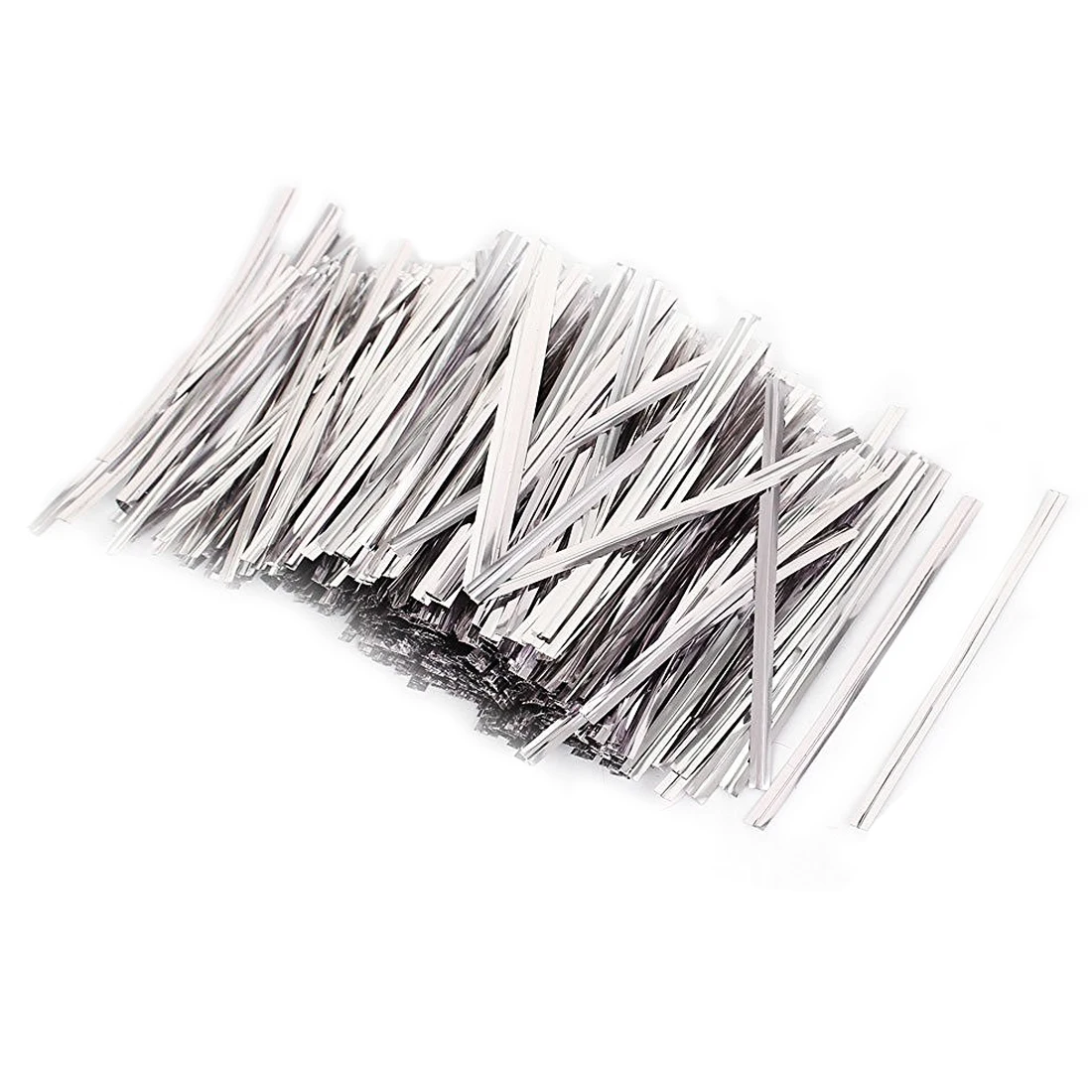 

Bread Bags Packaging Twist Cable Tie 8cm Long 2400 Pcs Silver Tone