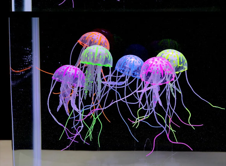 6 шт./лот, разные цвета, эмуляция Медузы для аквариумных питомцев, 0rnamental орнамент аквариума, плавающая флуоресцентная Медуза