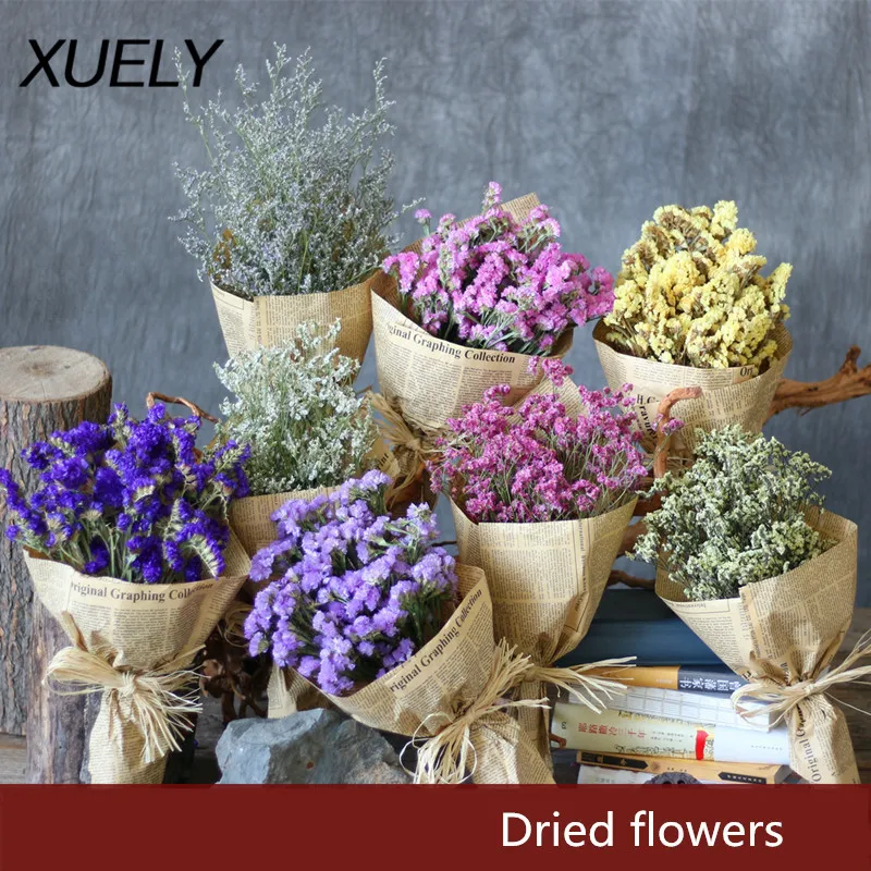 

50G/PC 100% New Natural Dried flowers Do not forget me bouquet Indoor home living room wedding decoration Mother's Day gift