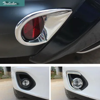 

Tonlinker Exterior Rear Fog Light Cover case stickers for Mitsubishi ASX 2013-15 Car styling 1-2 PCS ABS Chrome Cover Stickers