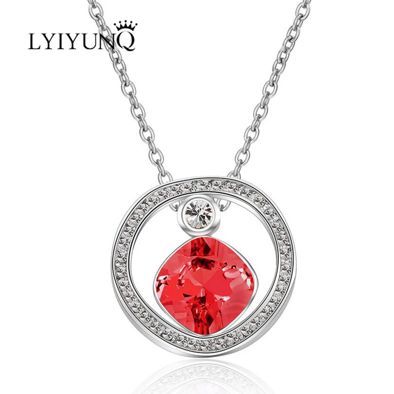 LYIYUNQ Trendy Round Rhinestone Necklaces & Pendants For Women Classic