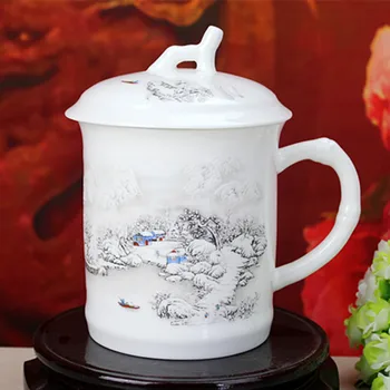 

500-600ml Jingdezhen bone china tea cup glaze ceramic drinking gift cup