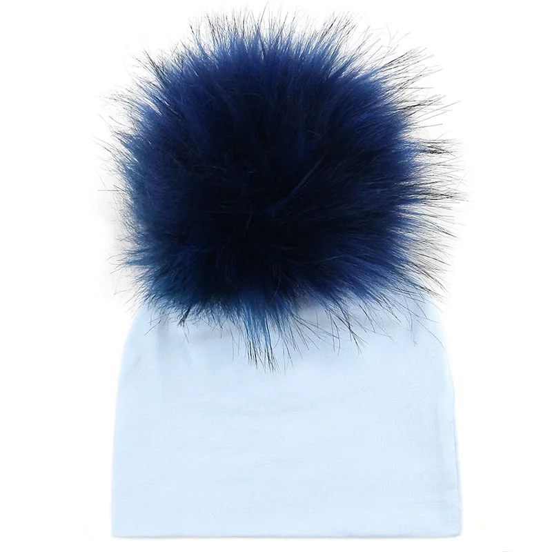 GZHilovingL Brand Newborn Kids Baby Boys Girls Warm Winter Spotted Cotton Beanie Fur Pom Pom Bobble Hat Cap Winter Warm Hat