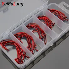 YeMuLang 50 шт./кор. с высоким содержанием углерода Сталь бронзовых морских рыболовных крючков рыбацкие Крючки с отверстием рукоятки привести острые Крючки для рыбалки Accessroise