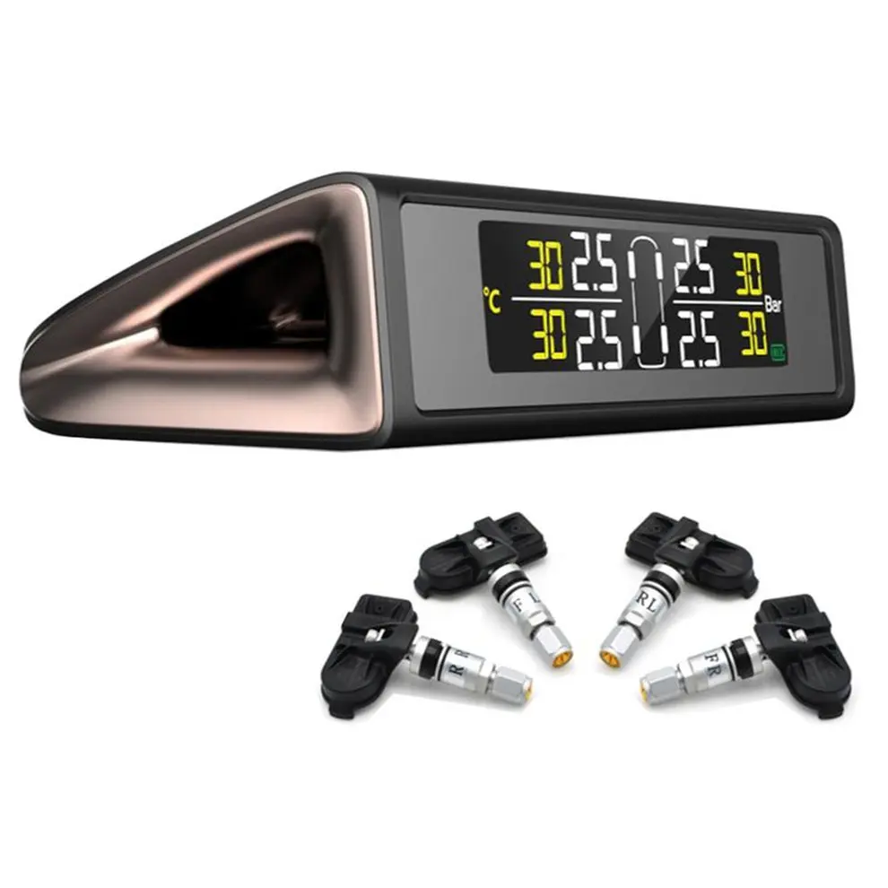 Car solar TPMS Internal / External Sensor Tire Pressure Monitor Wireless Tire Pressure Monitoring Alarm System