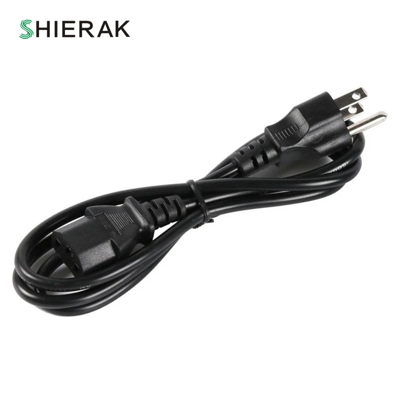 

SHIERAK 1.5M US Plug AC Power Cord 3 Pin Power Cords AC Power Cable For Computer Laptop PC Adapter