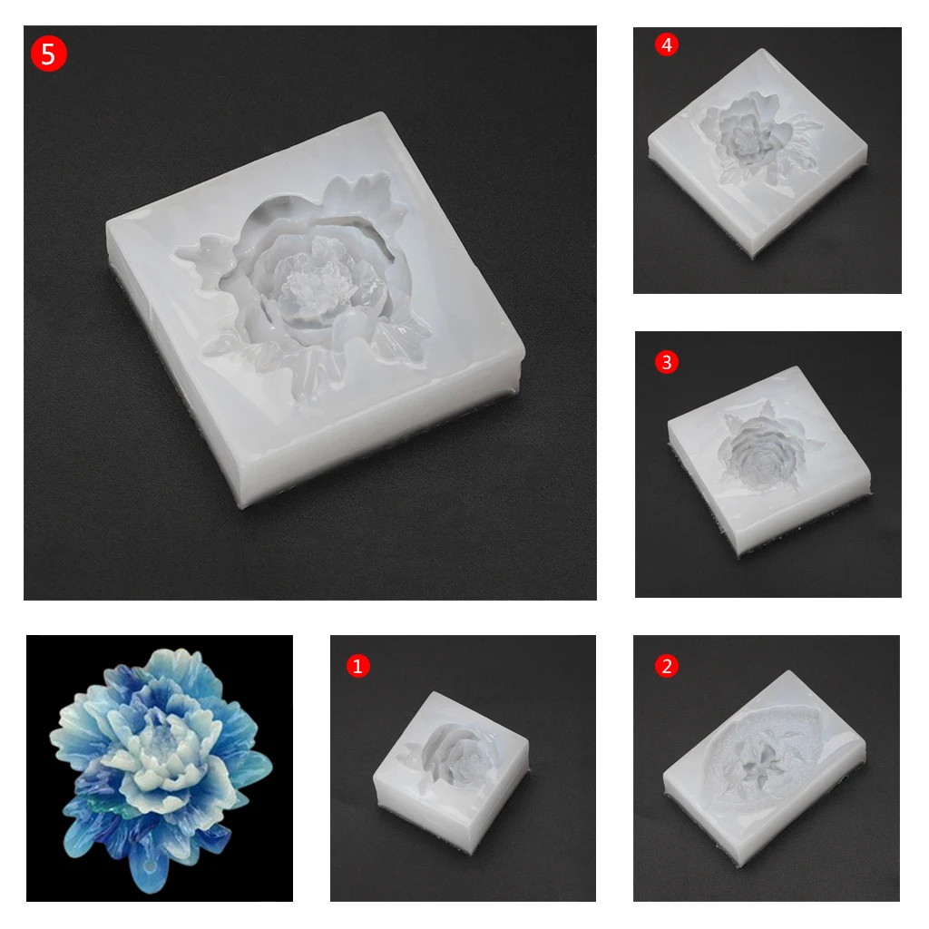 

Silicone Mold Flower Rose Mirror Craft DIY Jewelry Cake Decor Making Epoxy Resin