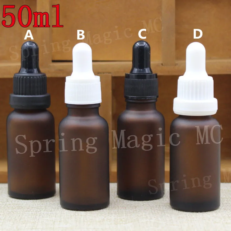 Download 50ML Frosted Amber Glass Bottle With Plastic Ring,Essential Oil Dropper Bottle For Eye Cream ...