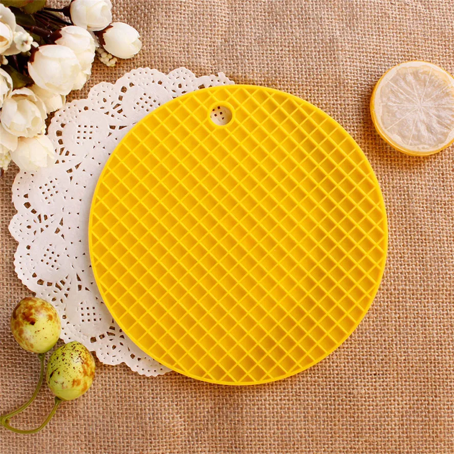 New Round Silicone Drink Cup Mat 1PC Silicone Heat Insulation Placemat Plate Coaster Round Pad