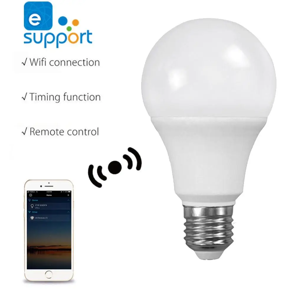 

Smart LED WiFi Light Bulb For Ewelink APP 5.5W LED Lamps Warm Cold Light Dimmable Compatible with Alexa Google Home