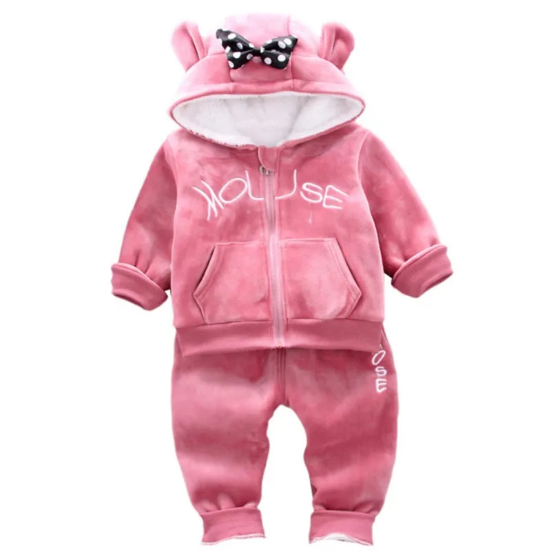 

Kids Girls Gold velvet Winter Clothing Sets Winter 2pcs Set for Girl hoodies+pants Toddler Children's Autumn Set Clothing