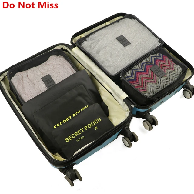6pcs/set Baggage Travel Organizer Bag Waterproof Project Packing