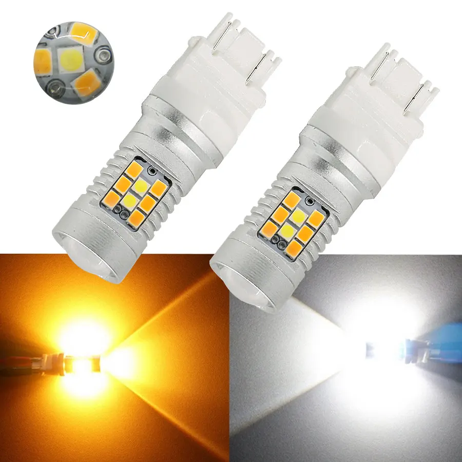 3157 Switchback Led Bulbs Dual Color Amber/White - Error Free Turn Signal Lights With Built-in Resistors 3157 Switchback LED Bulbs - Foto 12