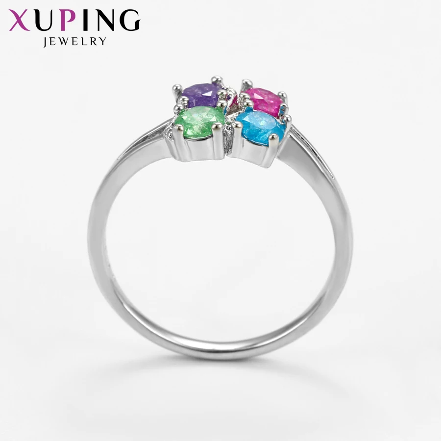 Xuping модное простое кольцо с экологическим медным ледяным камнем, ювелирные изделия для женщин, подарки на Рождество, S77-15200