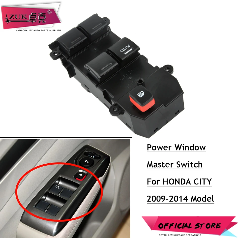 ZUK Высокое качество мощность окно мастер перключатель assy для HONDA CITY 2009 2010 2011 2012 2013 для левой руки водителя автомобилей