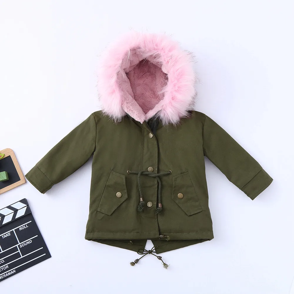 Children Thick Cotton Hooded Jacket Warm Wear Fashion Winter Toddler Coats