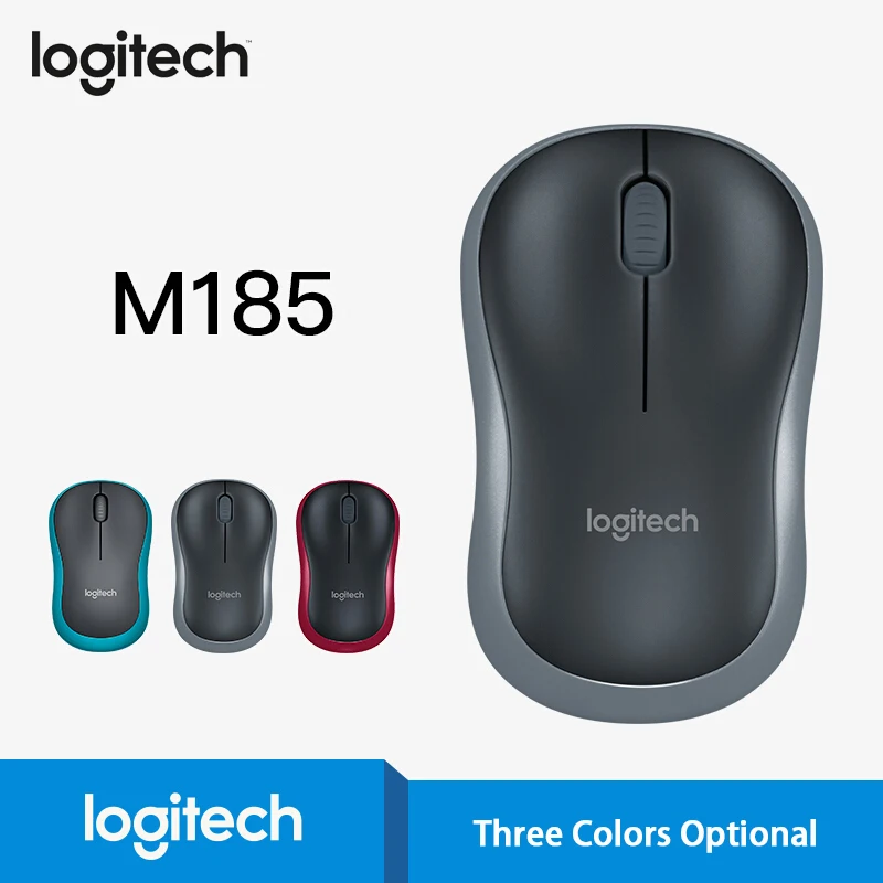 Скидка Беспроводная мышь logitech M185 1000 dpi 2,4 GHz офисная мышь для домашнего использования для ПК ноутбука Windows мышь для Mac с USB Nano приемником