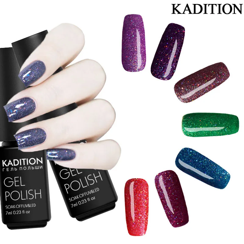 

KADITION Gel for Nails Set Neon Brilliant UV LED Semi-permanent Lucky Long Laser UV LED Remover for Lacquer Primer Base Top Coat