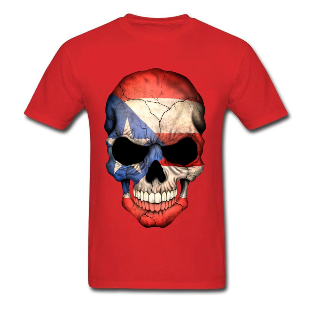 Puerto Rican Flag Skull_red