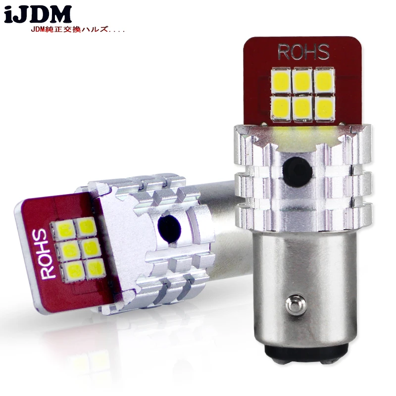 

iJDM P21/5W LED Car BAY15D led Bulb 1157 Tail Signal Brake Stop Reverse DRL Light Rear Fog 12V 6W 3020 Yellow Red 6000K White