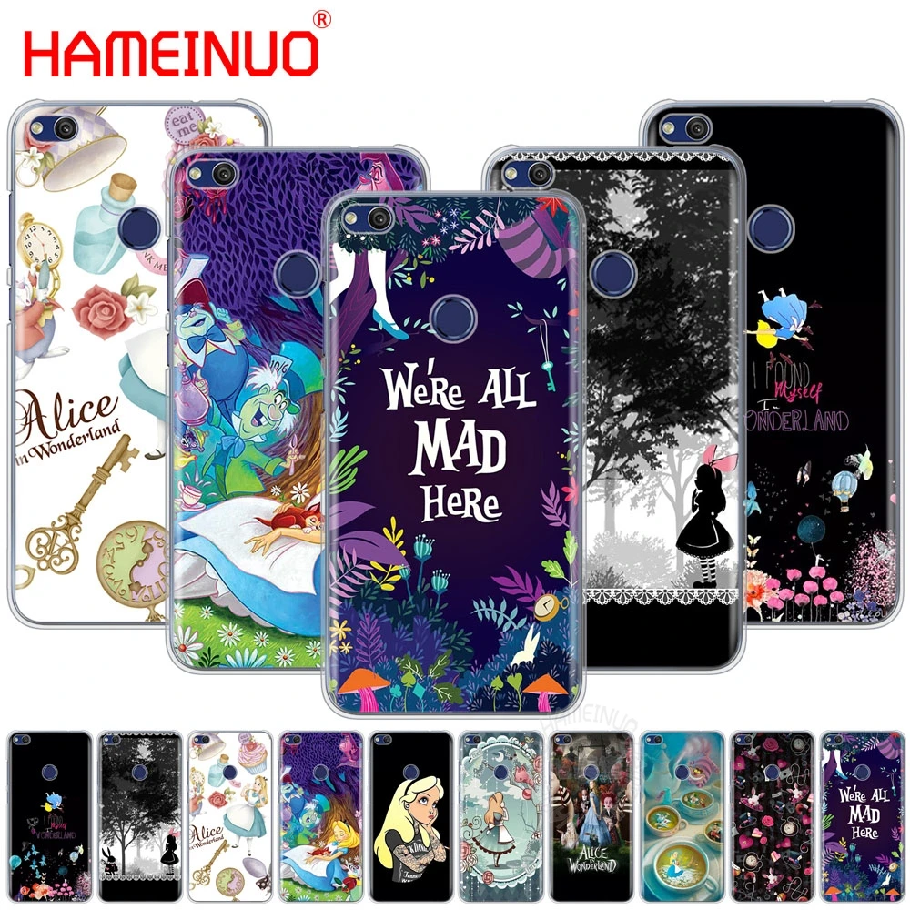 

HAMEINUO Alice in Wonderland Cover phone Case for huawei Ascend P7 P8 P9 P10 P20 lite plus pro G9 G8 G7 2017
